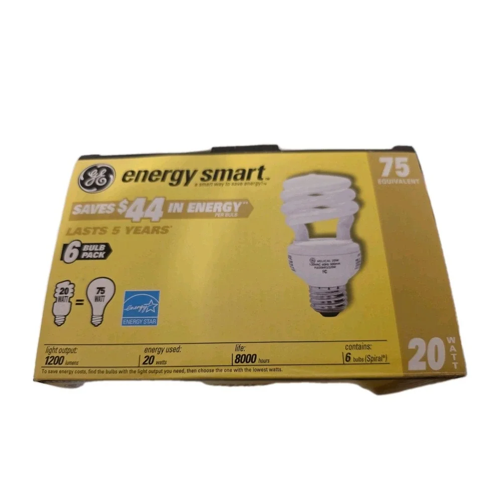 GE Energy Smart CFL Light Bulbs Soft White‎ 20 Watt Replace75 Watt